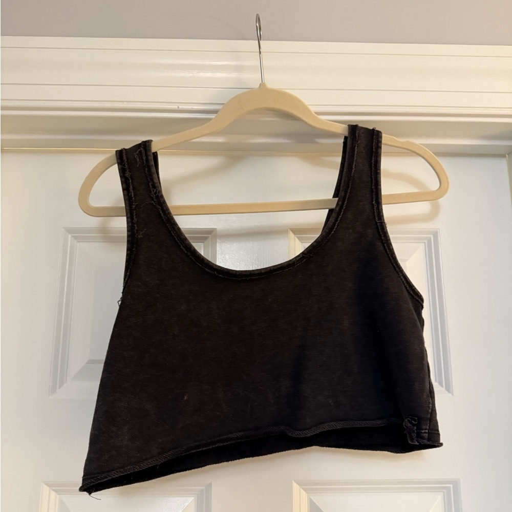 Ocean Drive Charcoal Crop Top
